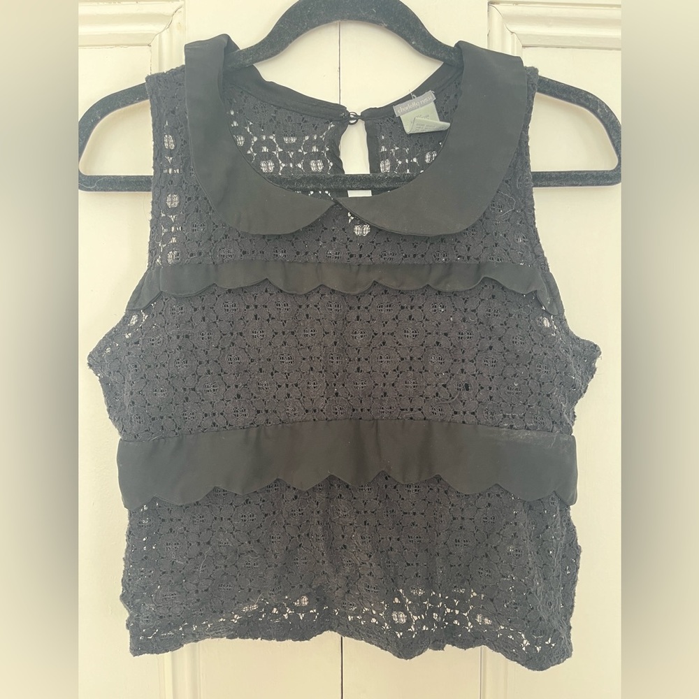 Cute black lace tank top